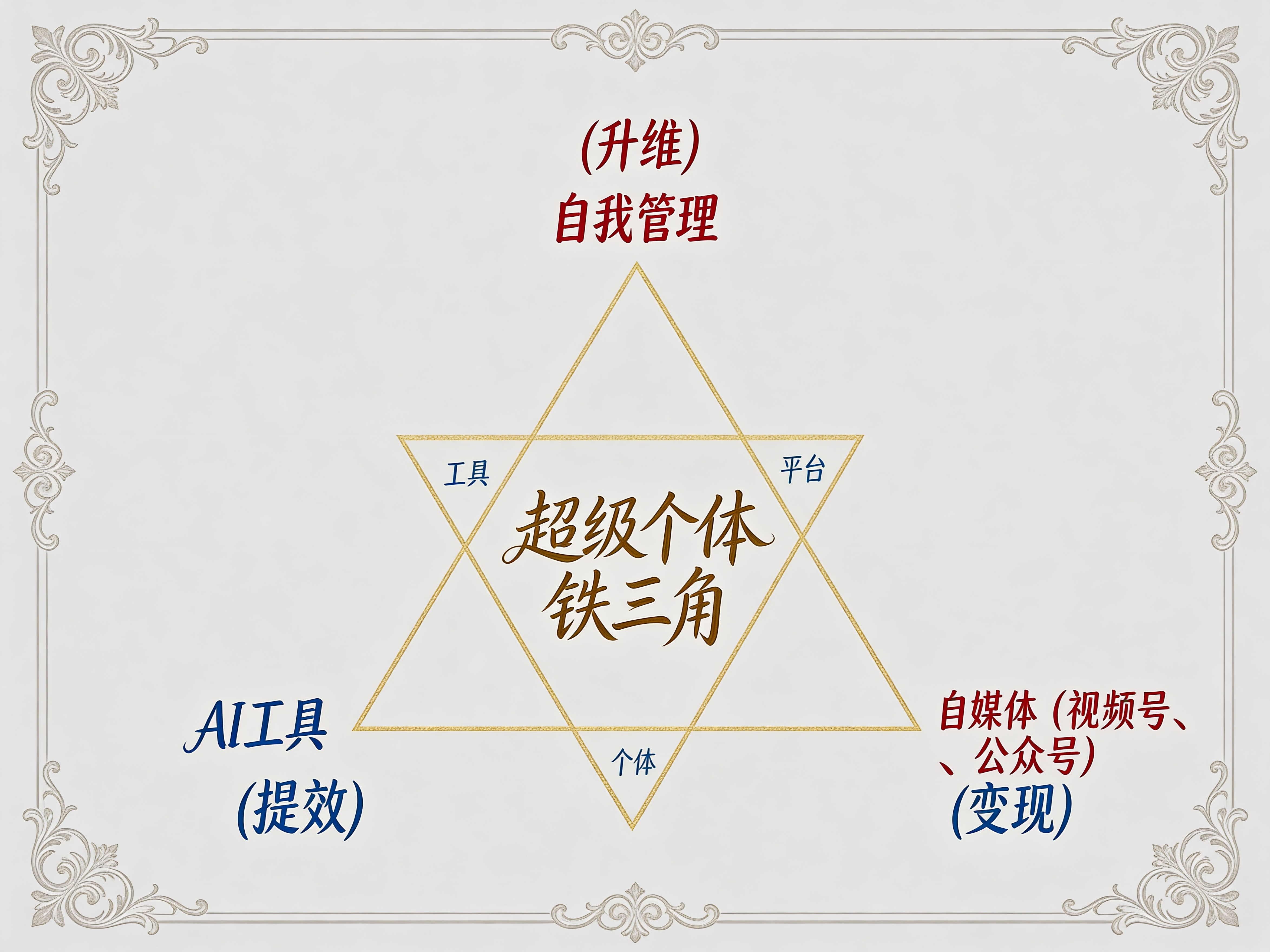 jimeng-2026-01-01-3607-将输入的思维导图重新设计成精美手写卡片,浅灰色背景,采用复古风格设计,三角形用金...